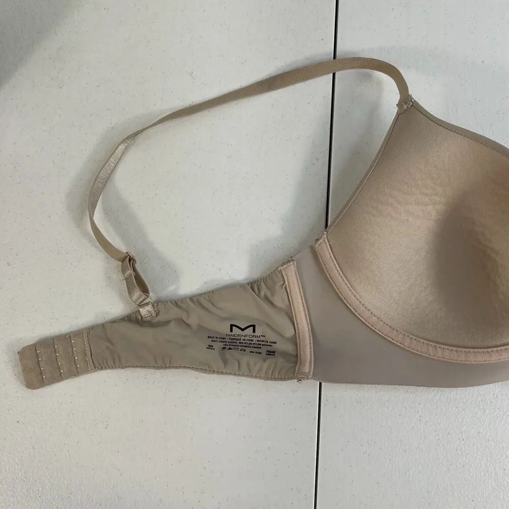Maidenform 36B One Fab Fit Wireless Demi Bra Beige Lightly Lined Women’s Tan - Image 11