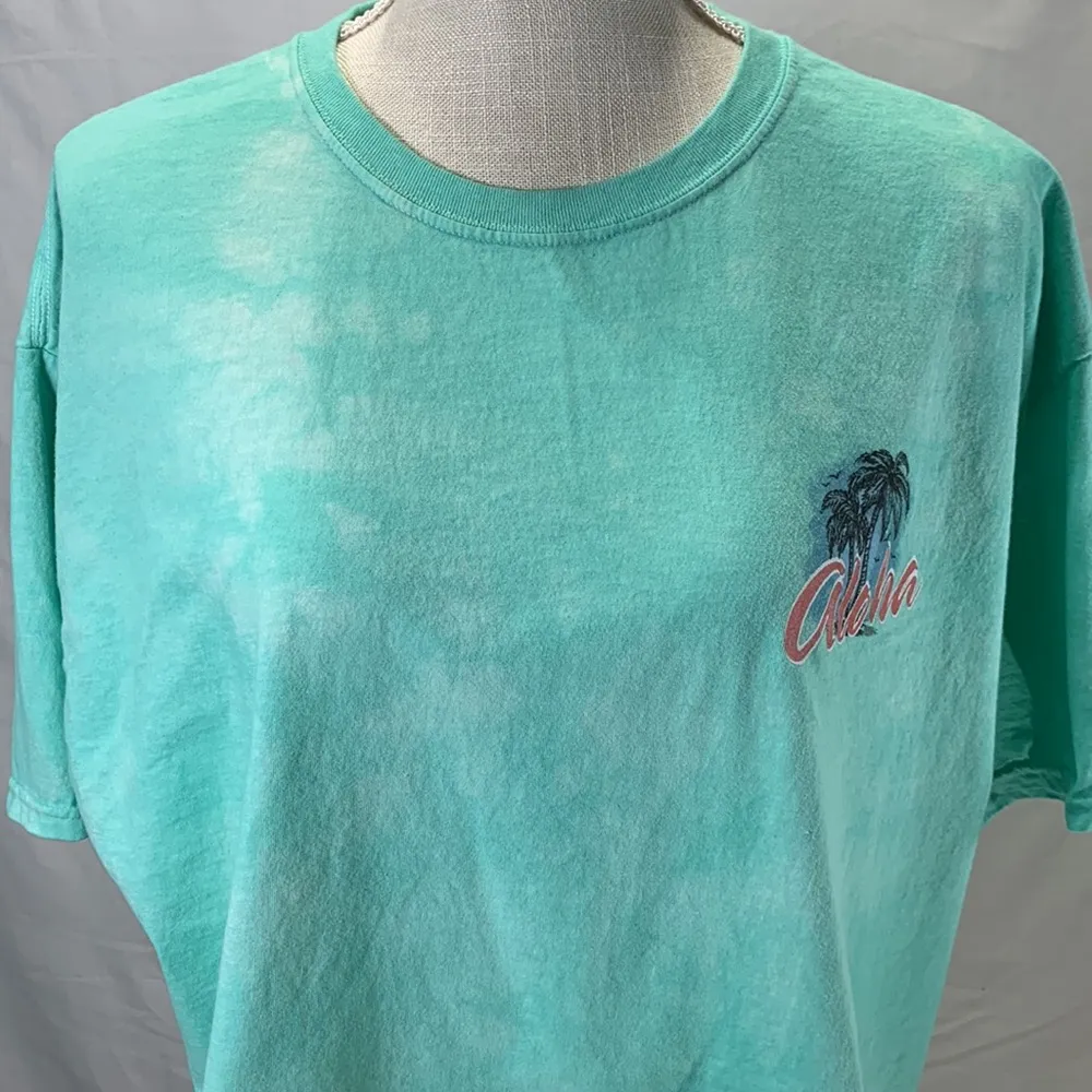 Disney LILO & Stitch Tie Dye Crew Neck Sea Green and White Crop Tee Size… - Image 3