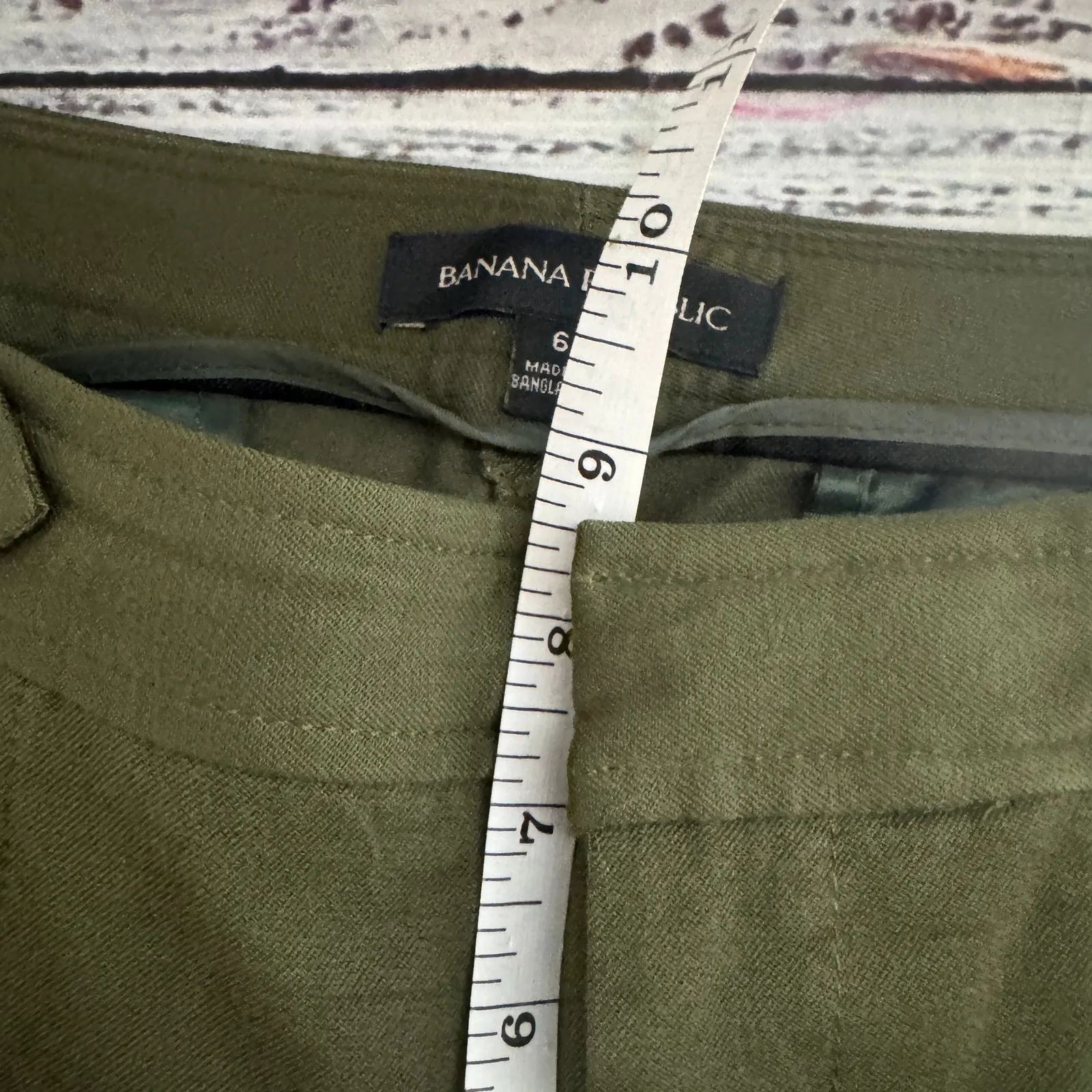Banana Republic Sloan Pants Women’s Size 6 Olive Green Stretch Career Trousers - Image 7
