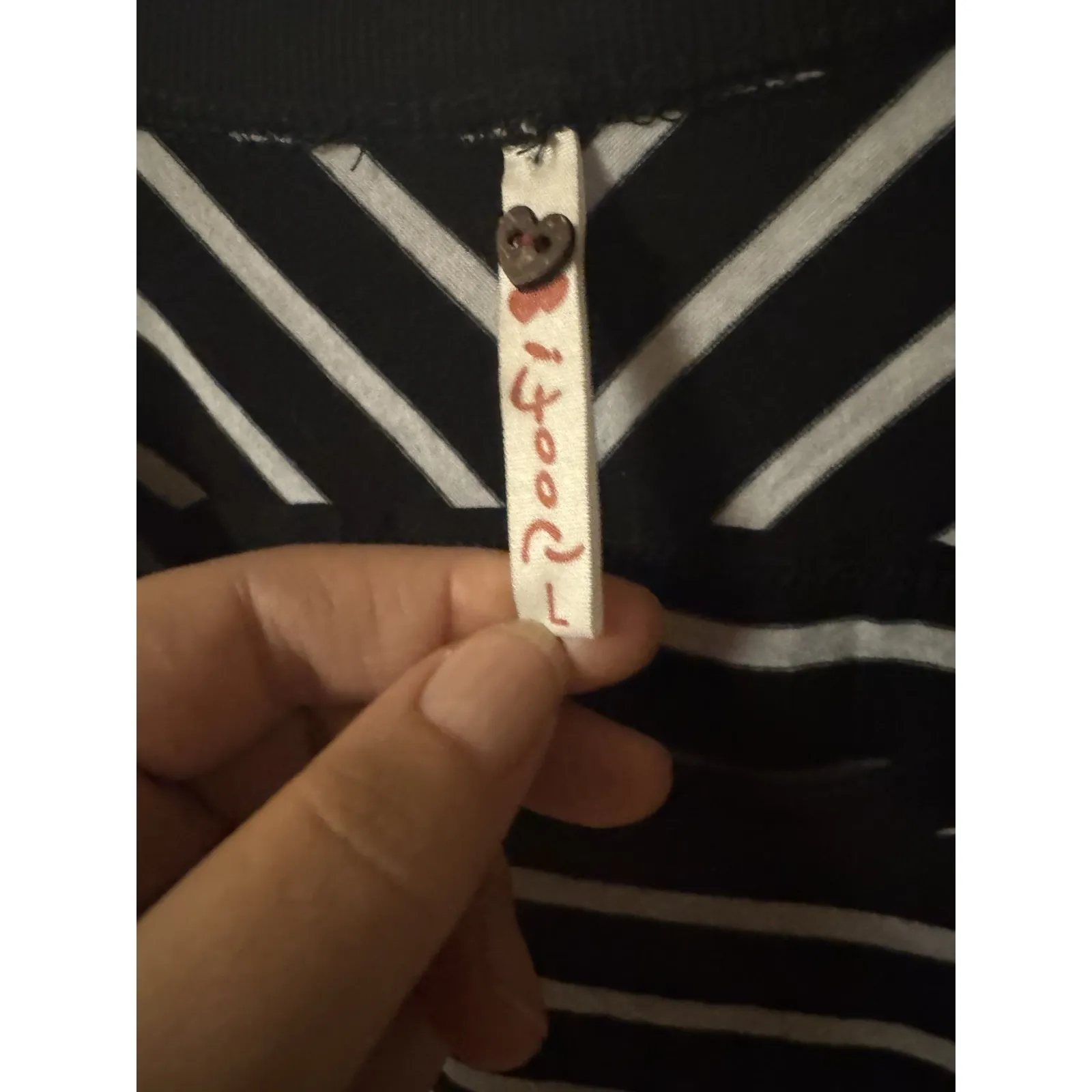 Free People Women's Black And White Striped Top Laced Cut Out Sleeves Size L - Image 5