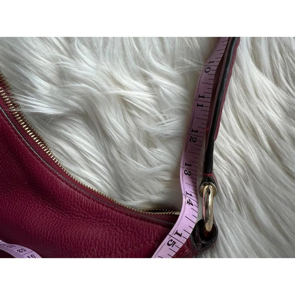 Michael Kors Leather Hobo Bag in Burgundy - Image 8
