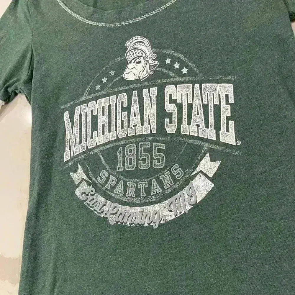 Michigan State University Spartans KA For Her Apparel Fitted Juniors Size Small Green - Image 3
