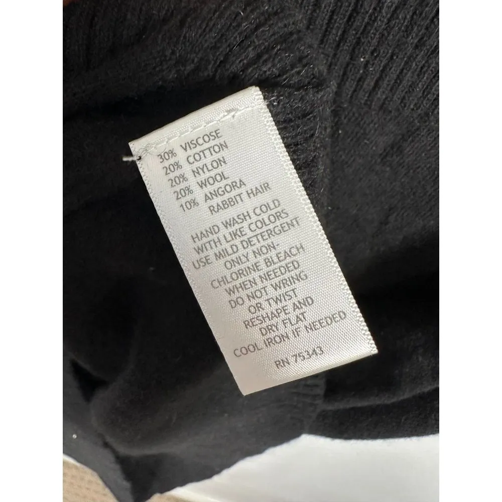 Vintage Y2K Ruby Moon Large Sweater Dress Womens Wool Angora Black Short Sleeve - Image 9