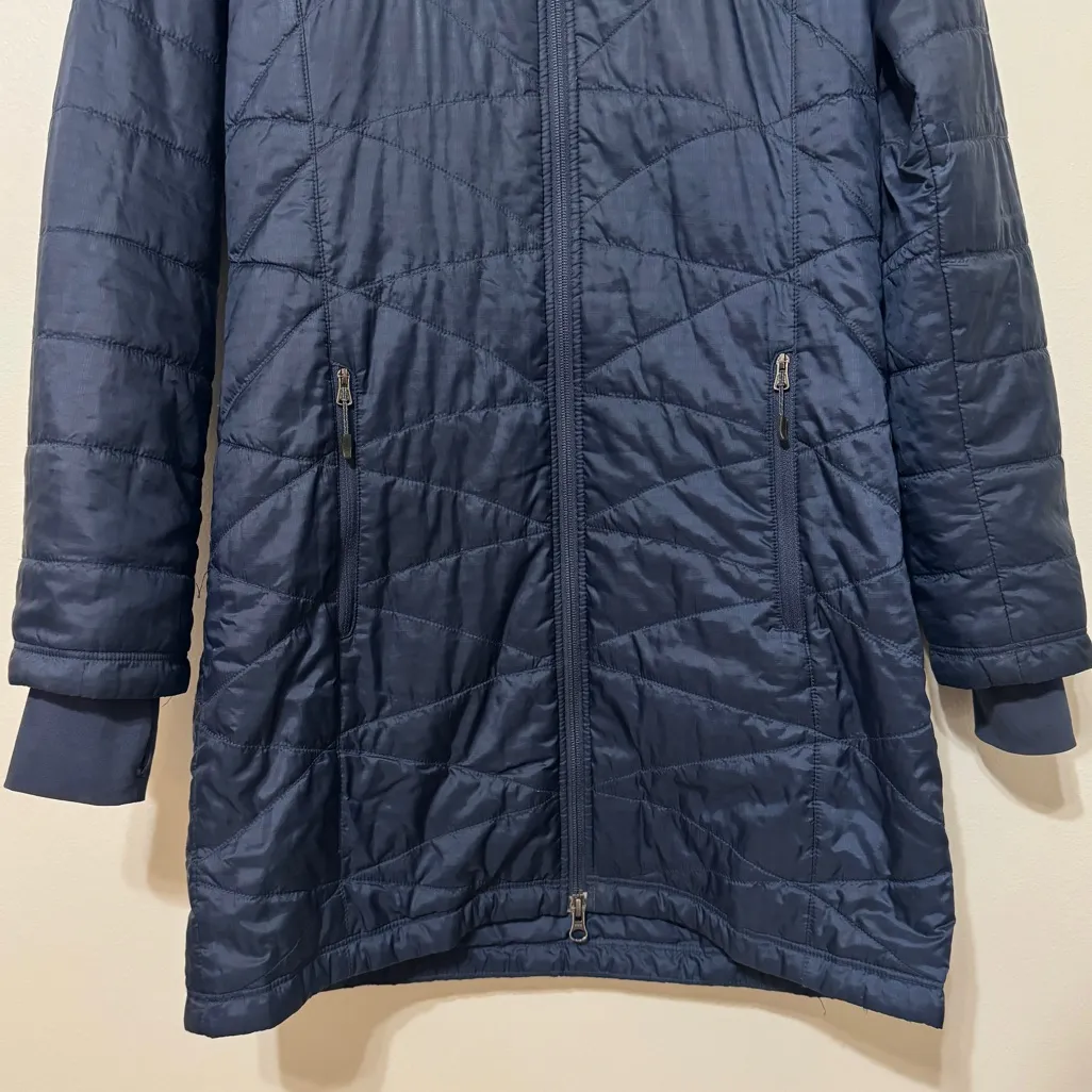 Columbia Heavenly Omni Heat Quilted Long Puffer Jacket Small Navy blue Hooded - Image 5