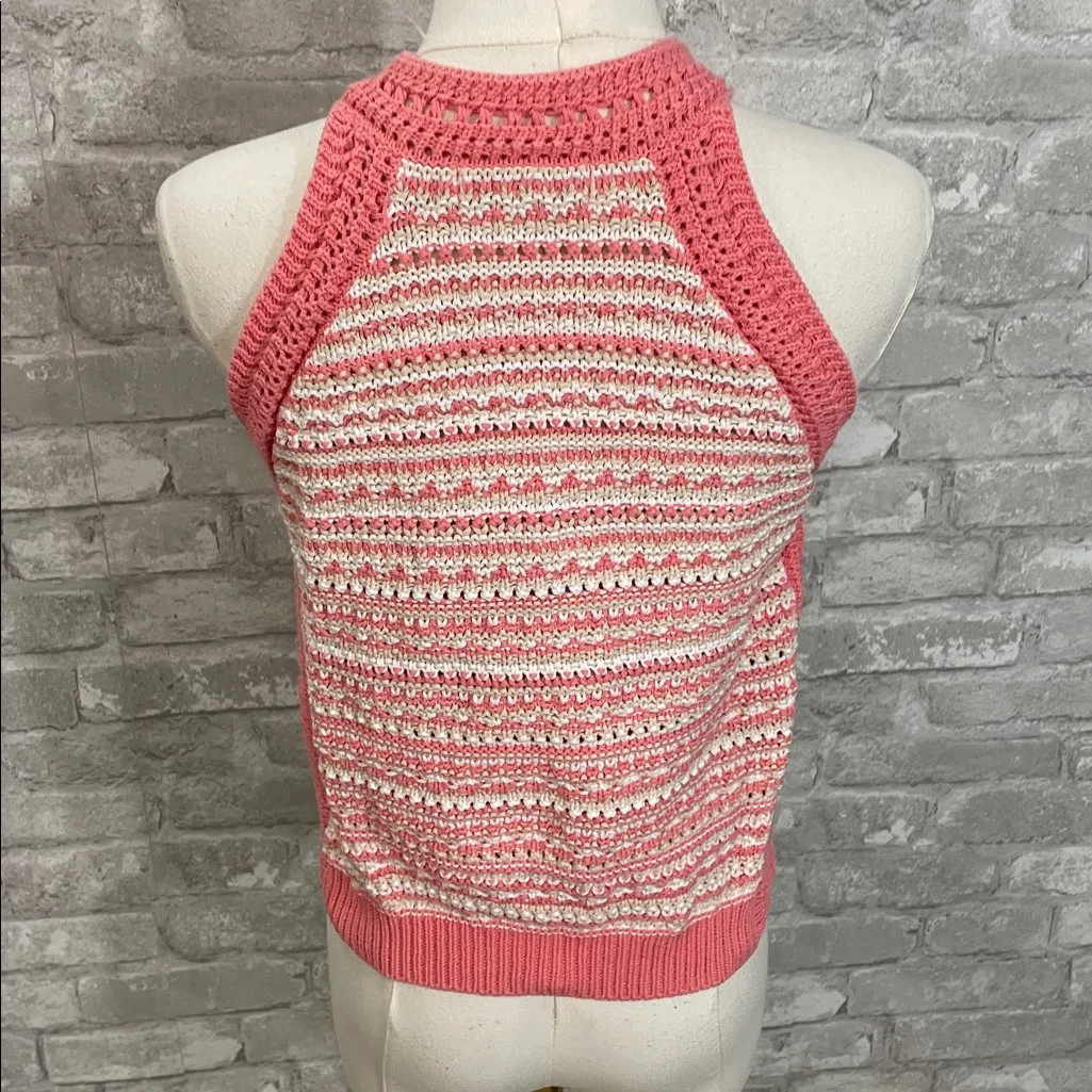 BCBGeneration Pink and Cream Knit Halter Top - Image 3