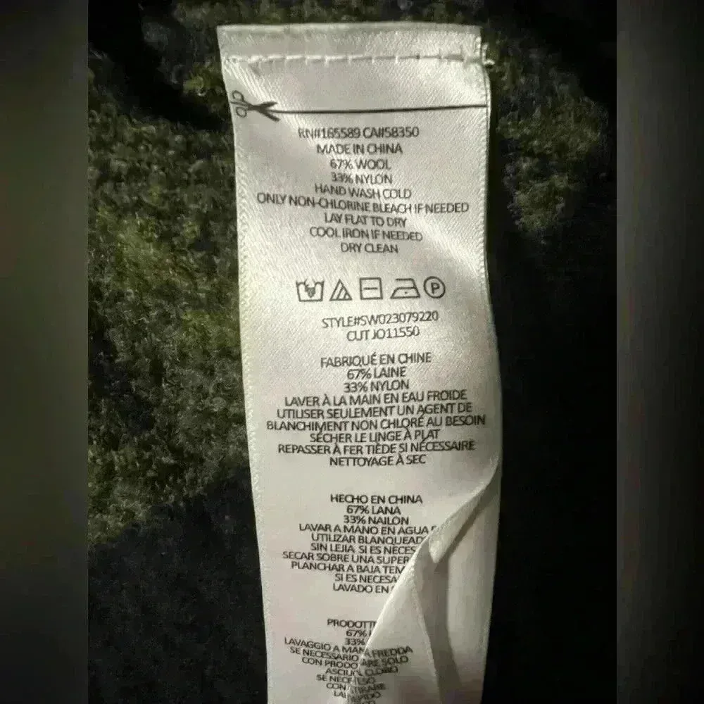 Joie $278 Wool Junot Crewneck Pullover Caviar Green Black Sweater Twee Preppy - Image 4