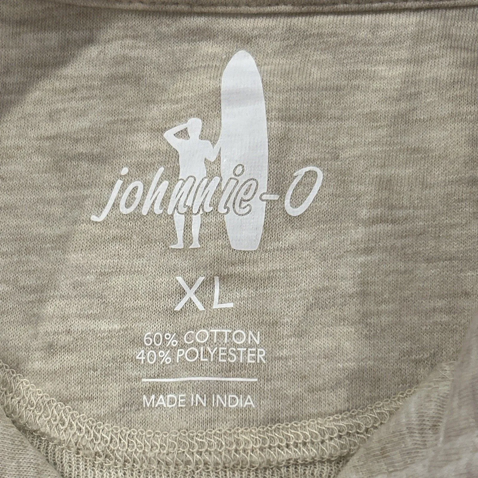 Johnnie O Kennedy 1/2 Zip Pullover Shirt Womens XL Oatmeal Beige Logo Branded - Image 3