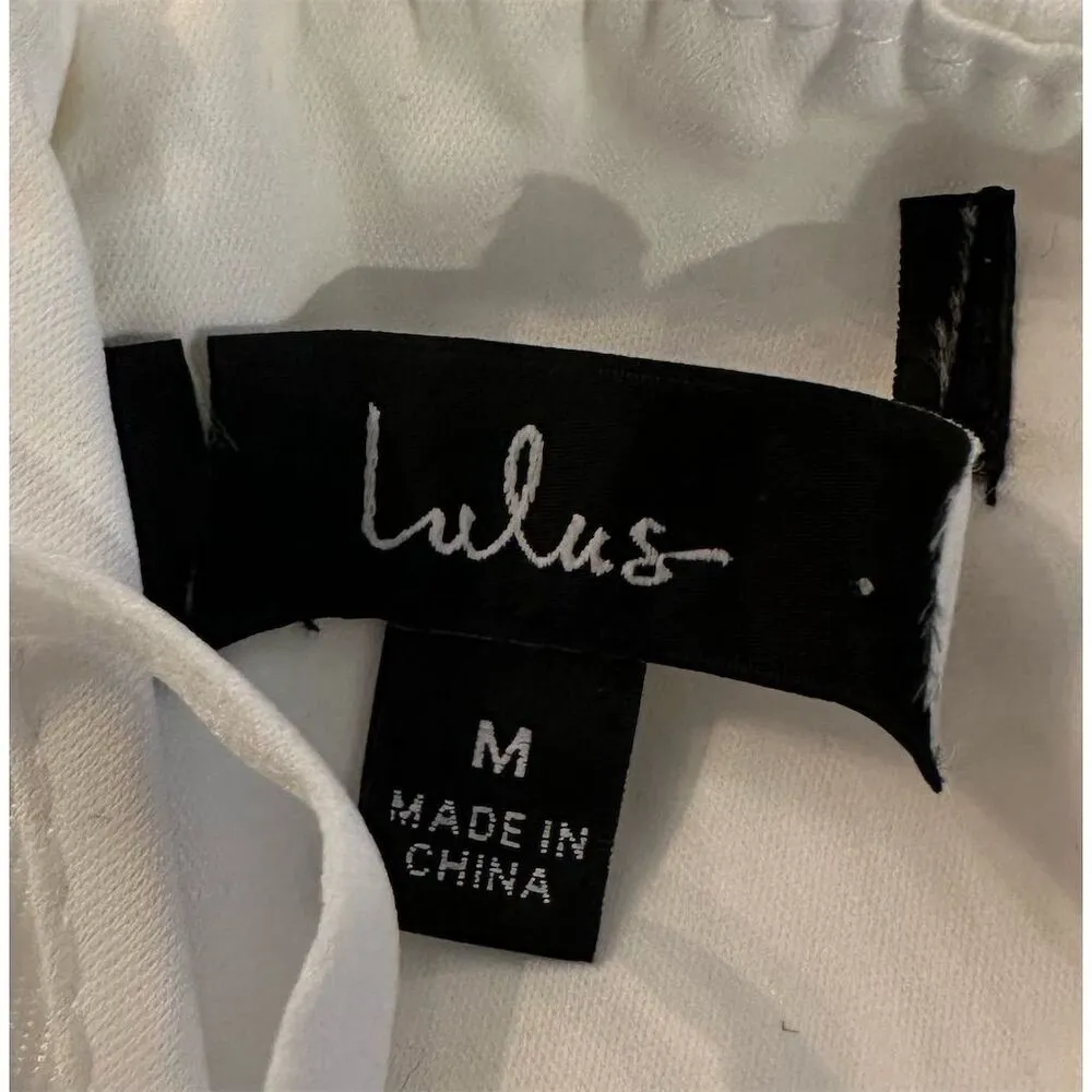 Lulus Women's Cascading Crush Tiered Bustier Midi Dress Size M Formal White - Image 11