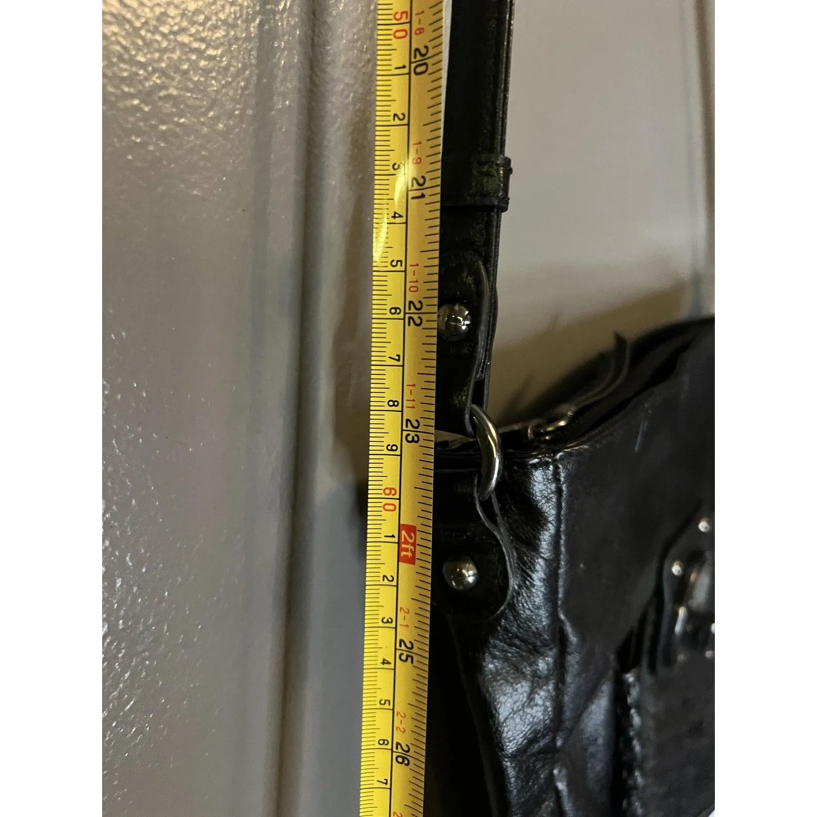 Elliott Lucca Crossbody Bag Womens Black Leather Magdalena Woven Turn Lock - Image 4