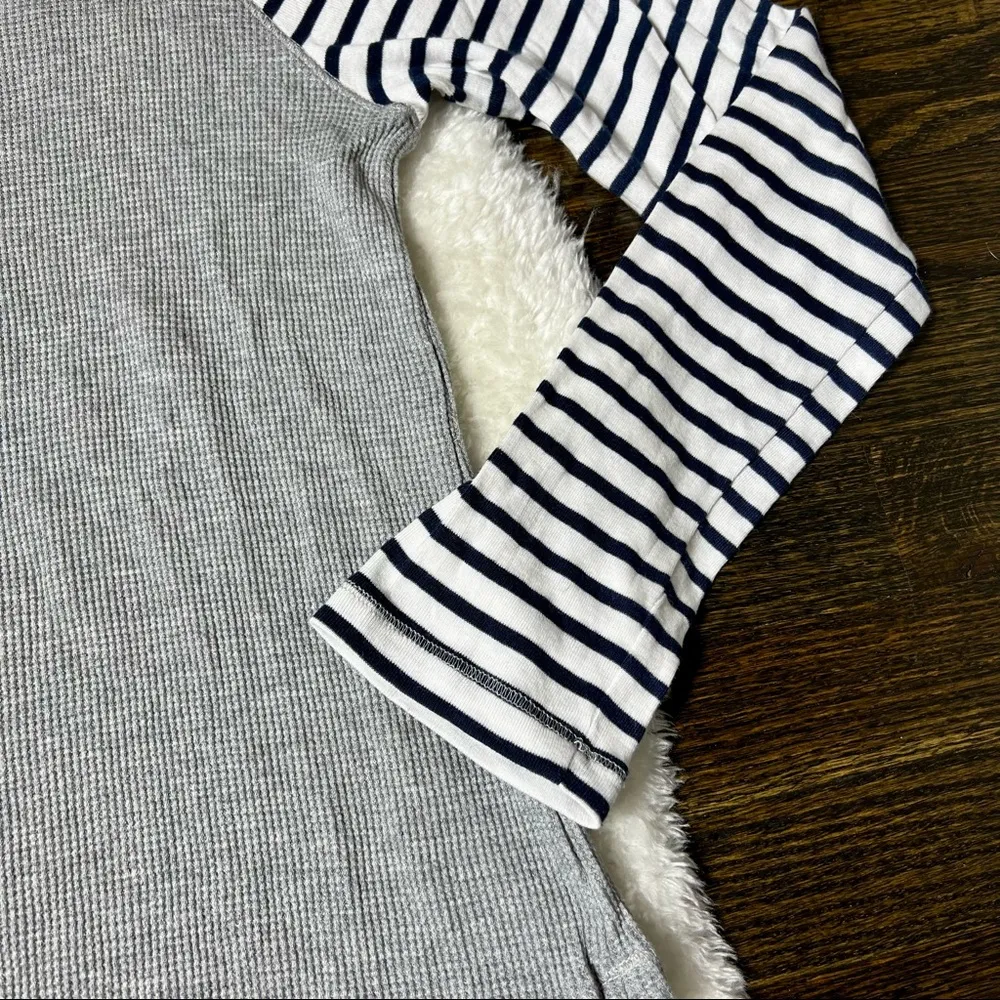 Splendid Venice Thermal Waffle Knit Stripe Raglan Top - Image 5