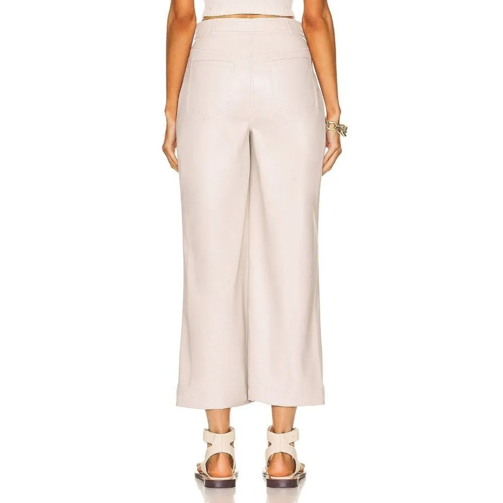 JONATHAN SIMKHAI STANDARD Vegan Judah Leather Pants in Bone 0 New Womens Trouser White - Image 2