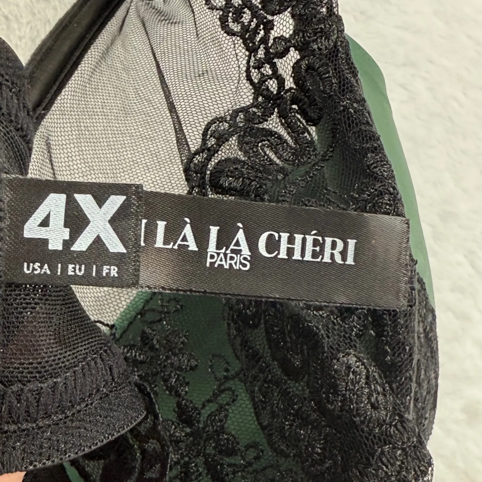 Oh‎ La La Cheri 4X Paulette Emerald Green Lace Bodysuit Lingerie Teddies - Image 4