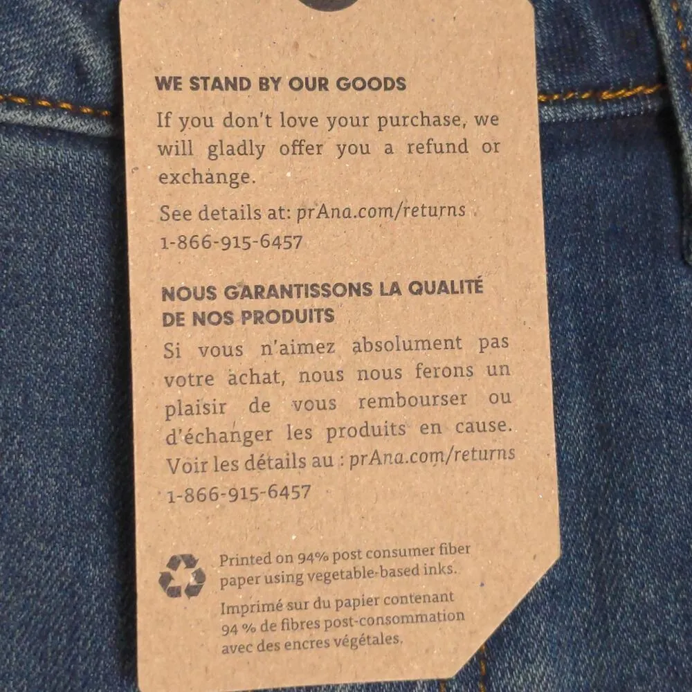 Prana Sienna Jean Deep Blue Mid-Rise Skinny Stretch Organic 10/30 - Image 10