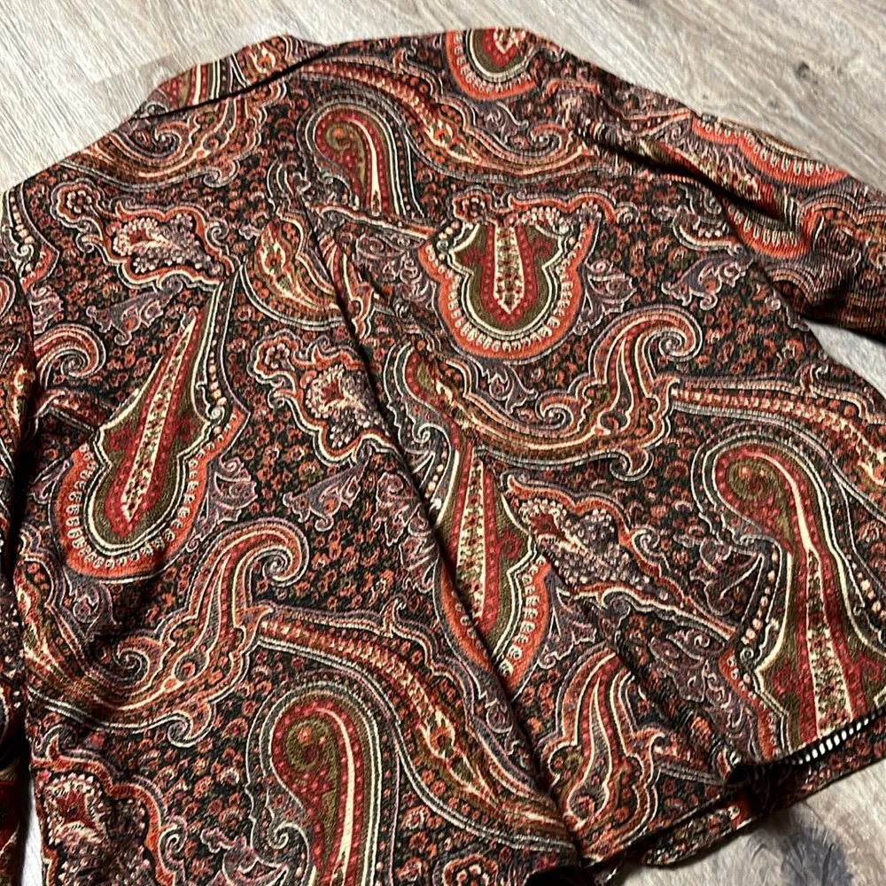 Coldwater Creek Paisley Patterned Women's Shirt/Jacket/Shacket Size PM - Image 11