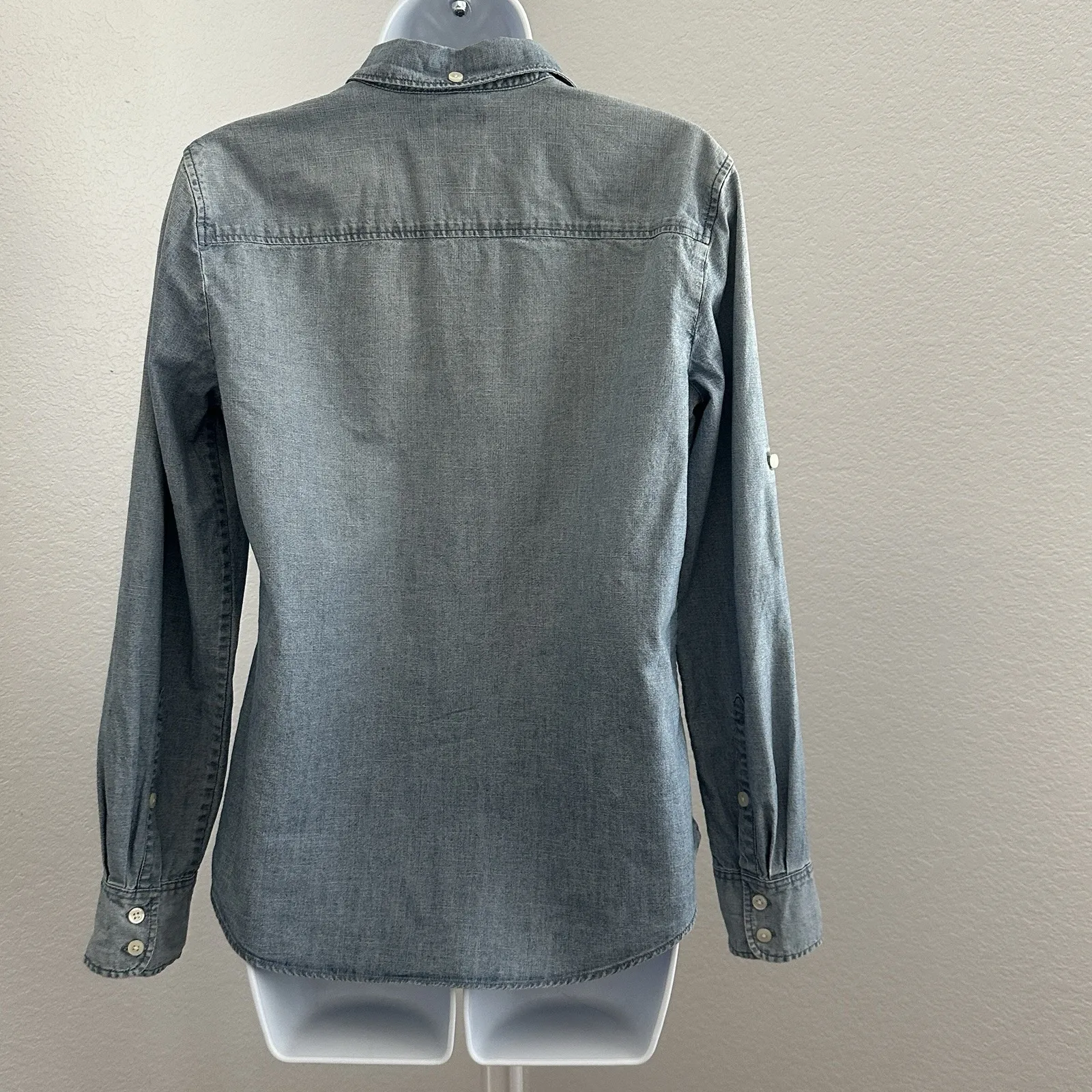 Women's Denim Button Down Shirt by J.Crew, Sz: S (a6) Blue - Image 3