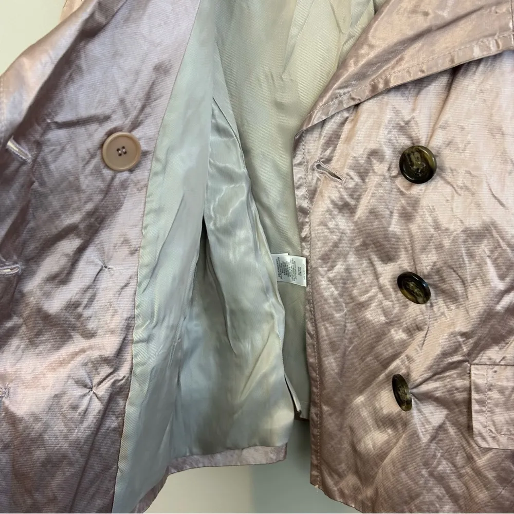 BCBGMaxAzaria Metallic Pink Double Breasted Belted Peplum Jacket XS - Image 13