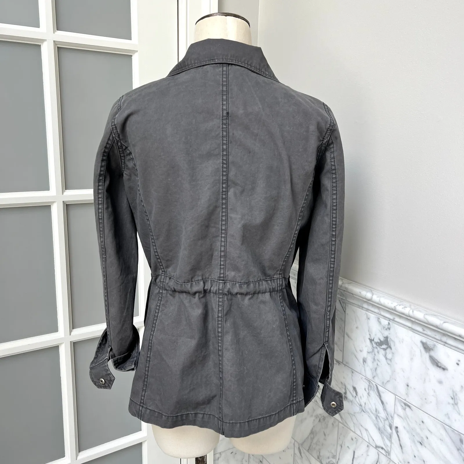Madewell Ink Gray Fleet Utility Military Fall Layering Jacket Small - Image 4