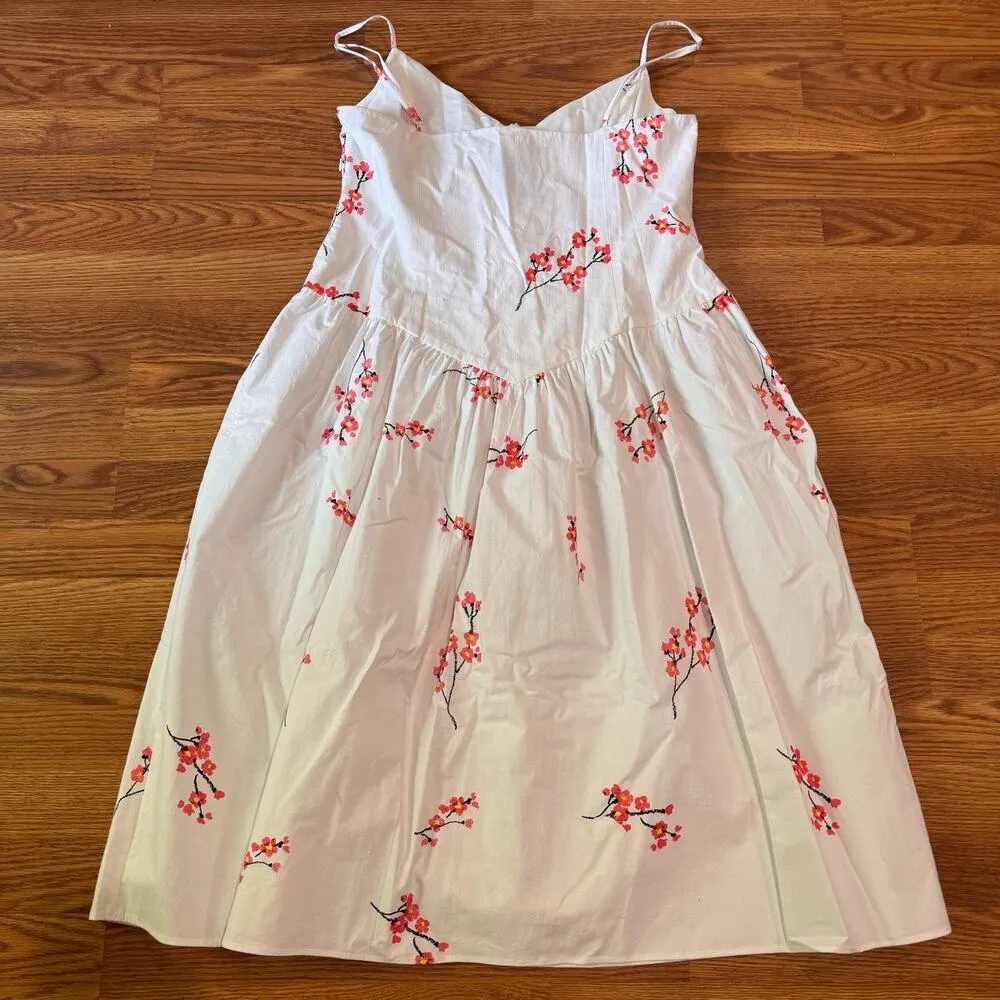 NAYA REA white cherry midi Summer sundress MILANA DRESS size 16 - Image 7