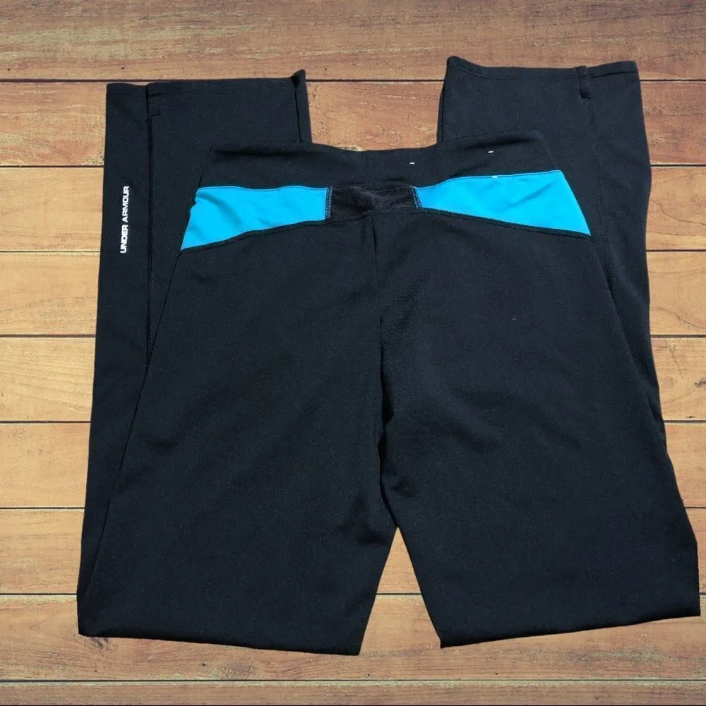 Under Armour black workout pants with blue design - Image 5