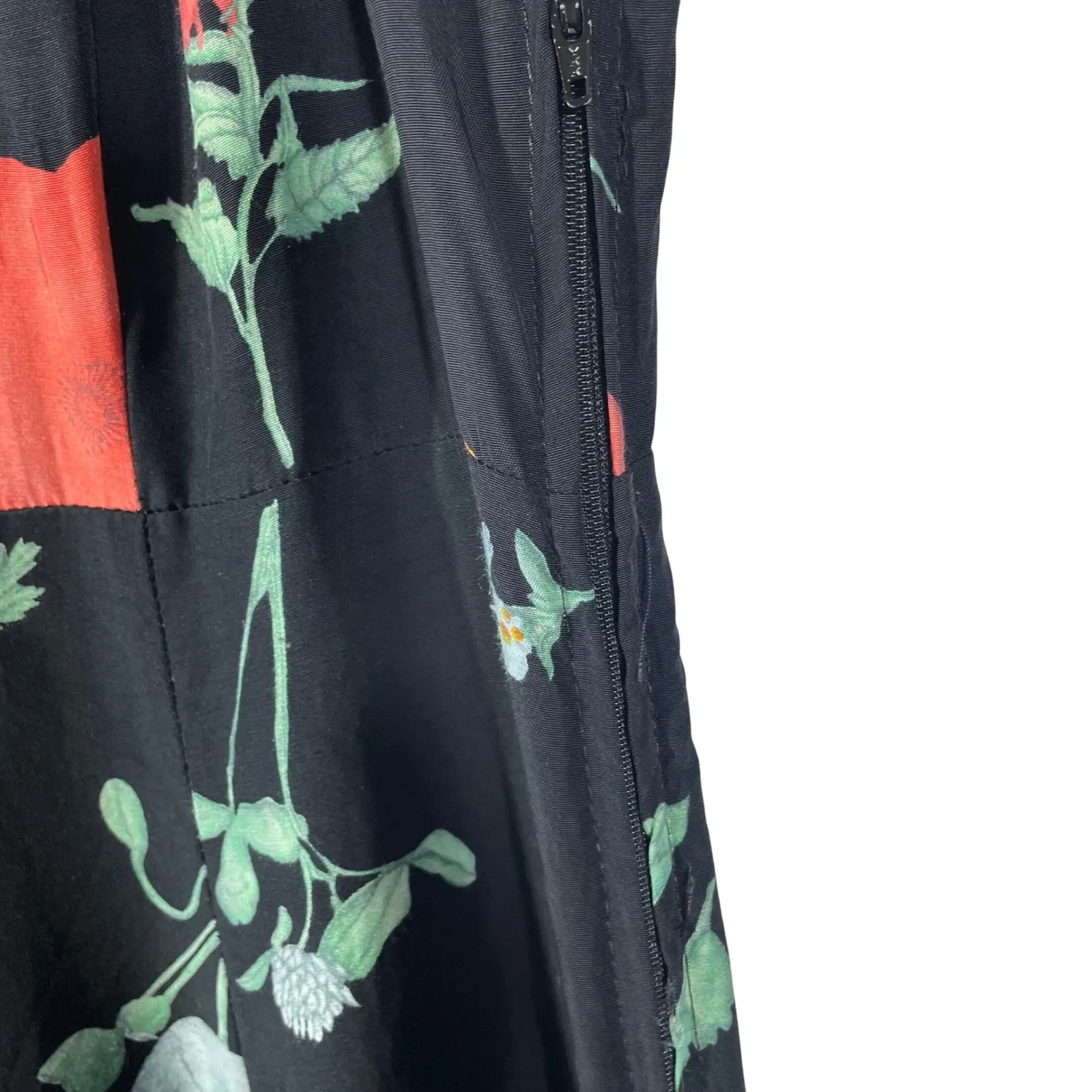 Vintage E.D. Michaels Petite by Dolphin Tandor Maxi Dress Black Floral USA Sz 10 - Image 4