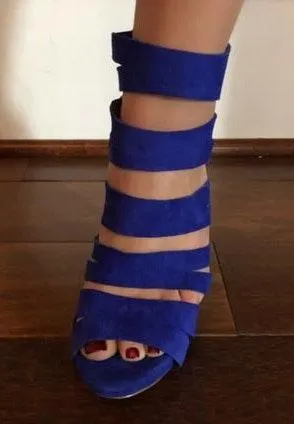 BCBGMAXAZRIA Cobalt Blue Strappy Heels - Image 4