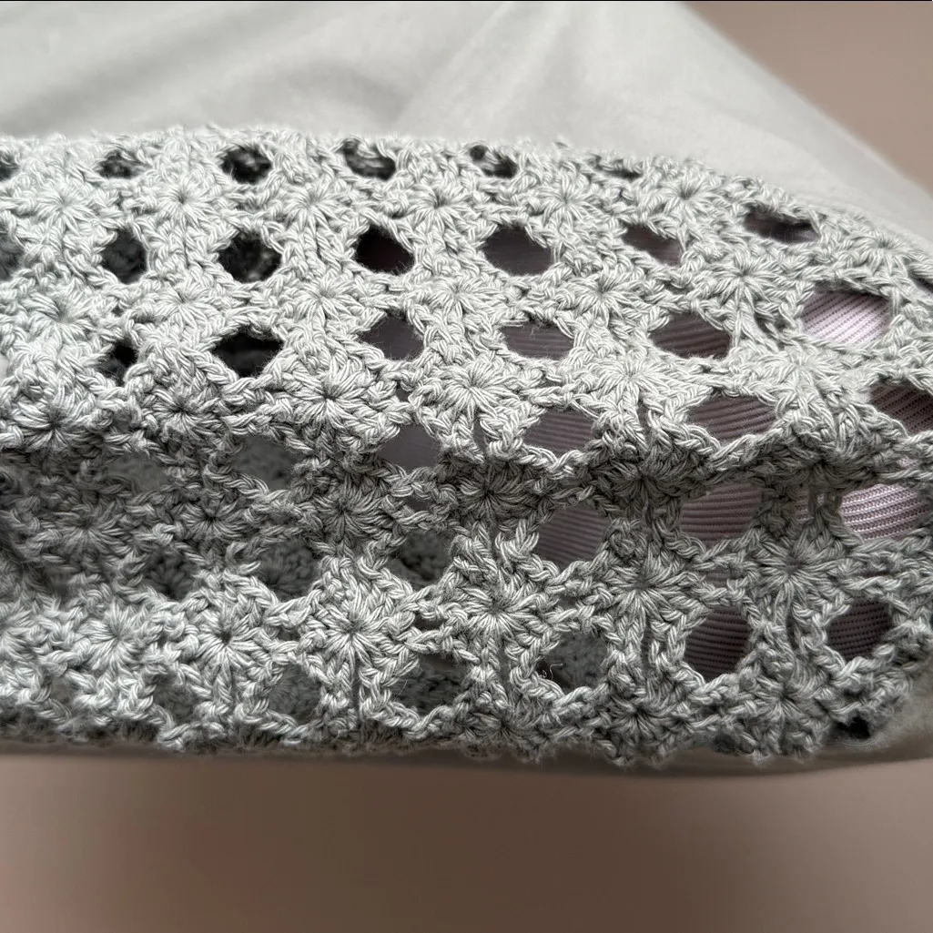 Joie Mixed Media Top With Crochet Sleeves - Image 3