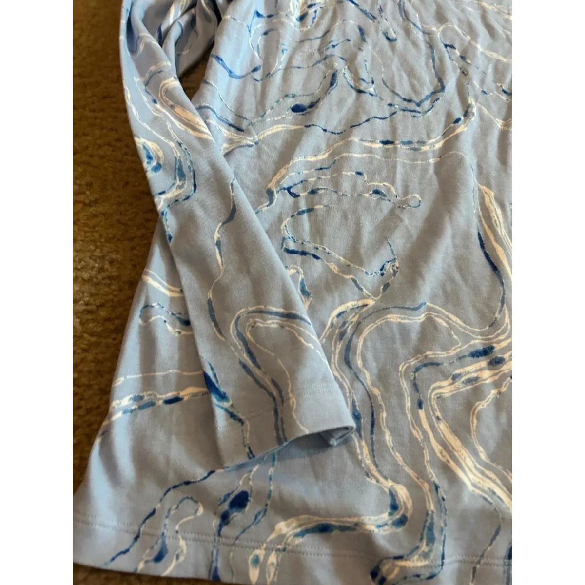 ab33 woman top longer neck top shirt fun colors medium Blue - Image 3