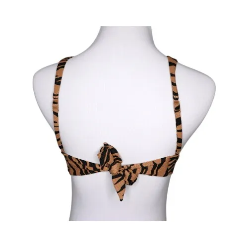 Aerie Zebra Tan Removable Pad‎ Tie Back Bikini Swimwear Top SMALL Beach Vacation - Image 2