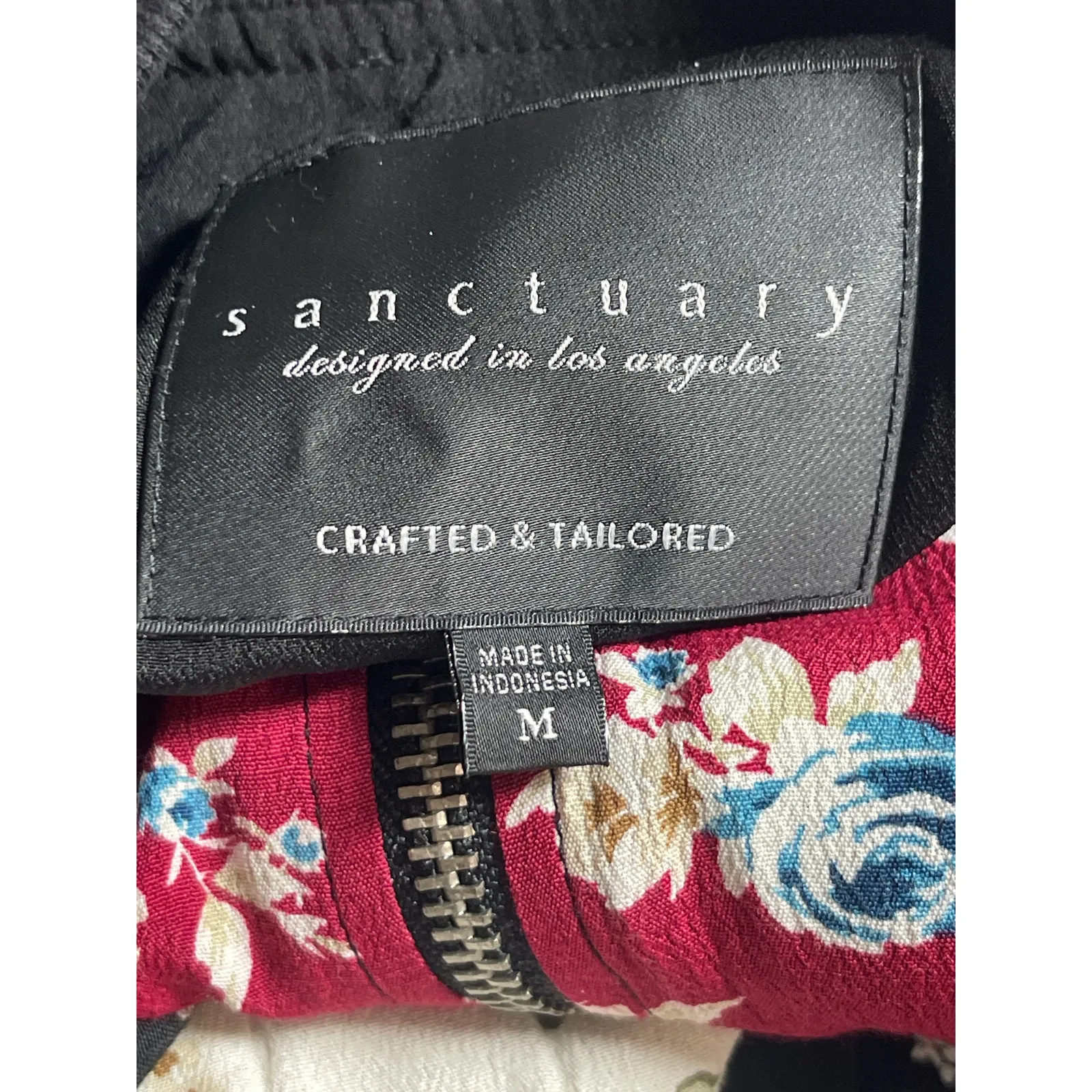 Sanctuary Women's Floral Colorblock Patchwork Full Zip Bomber Coat Jacket Size M - Image 5