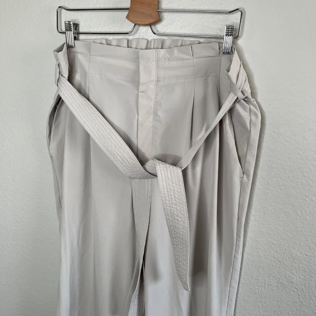 Athleta Skyline Pant II Ivory Belted Athleisure Travel Trousers Size 14 - Image 2