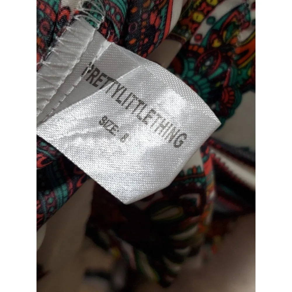 Prettylittlething Women's Polyester V-Neck Long Sleeve Knee Length Dress Size 8 - Image 10