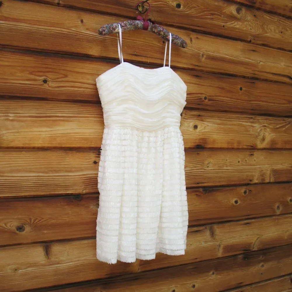 Jill Stuart NWT Jill Ruffled Chiffon Strapless Mini Dress Missing Belt - Image 4