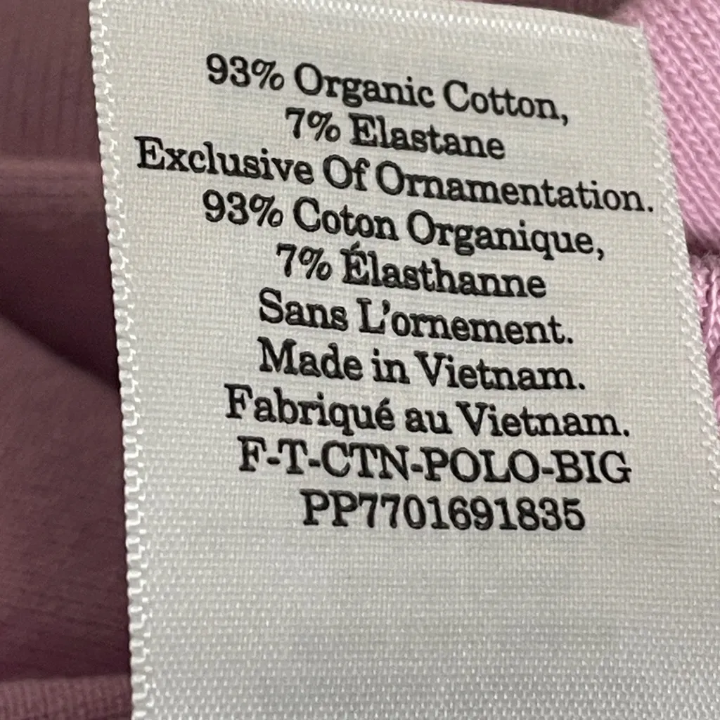 Everlane Polo Shirt Top Oversize Fit Short Sleeve Mauve Small NWT Organic Cotton - Image 7