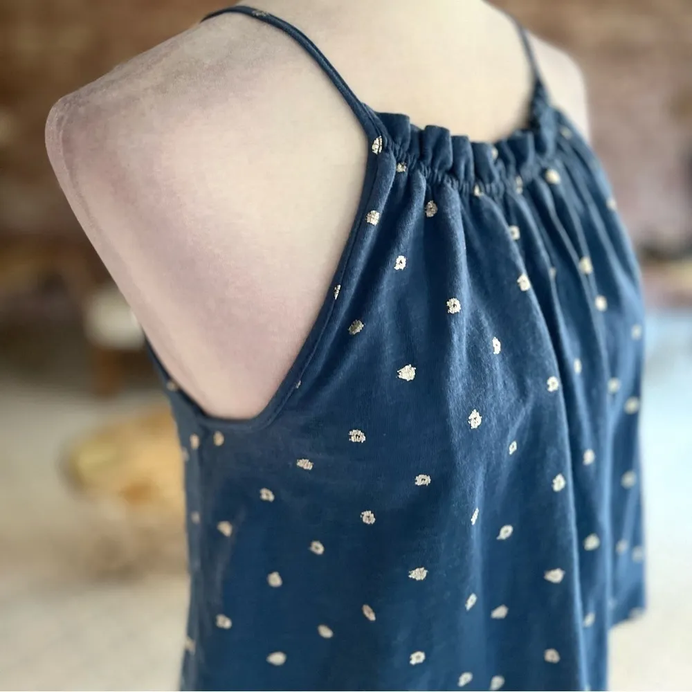 Loft Dress Halter Tiered Silver Polka Dot Blue Mini S Party Garden Sundress - Image 13