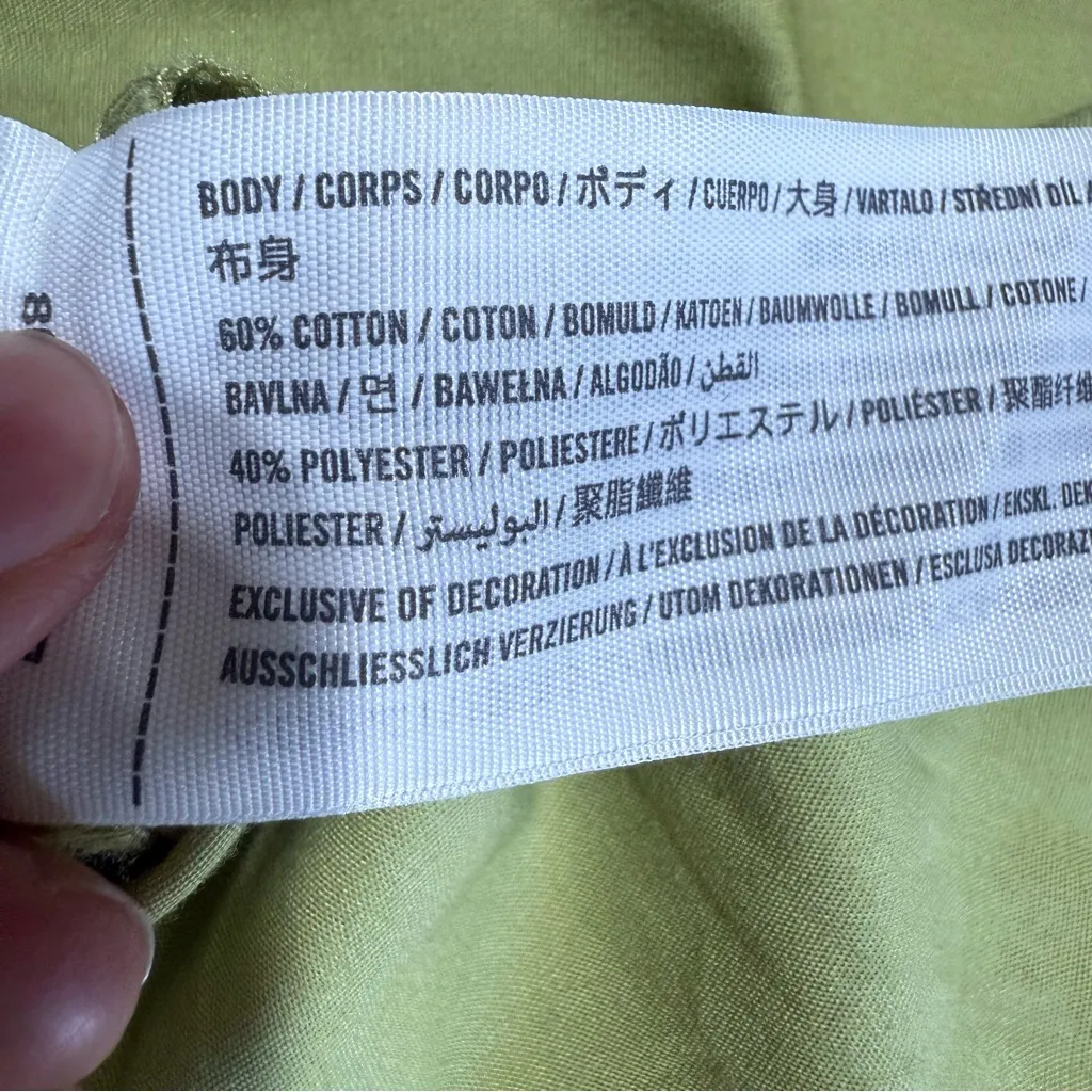 Abercrombie & Fitch Women’s Oversized Lime Green Button-Up cotton blend Shirt XS - Image 4