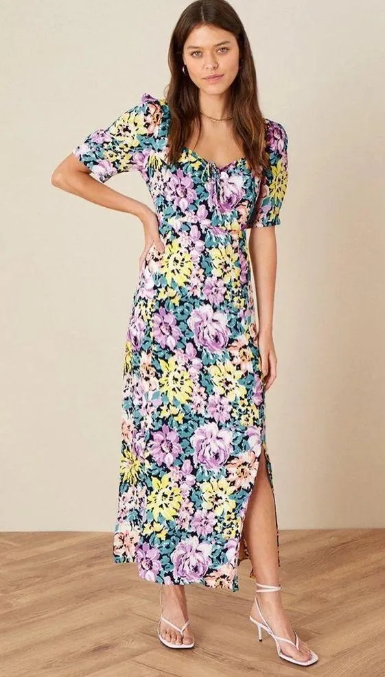 Monsoon Fearne' Floral Midi Dress in Ivory Floral, Size 14 New w/Tag €132 - Image 6