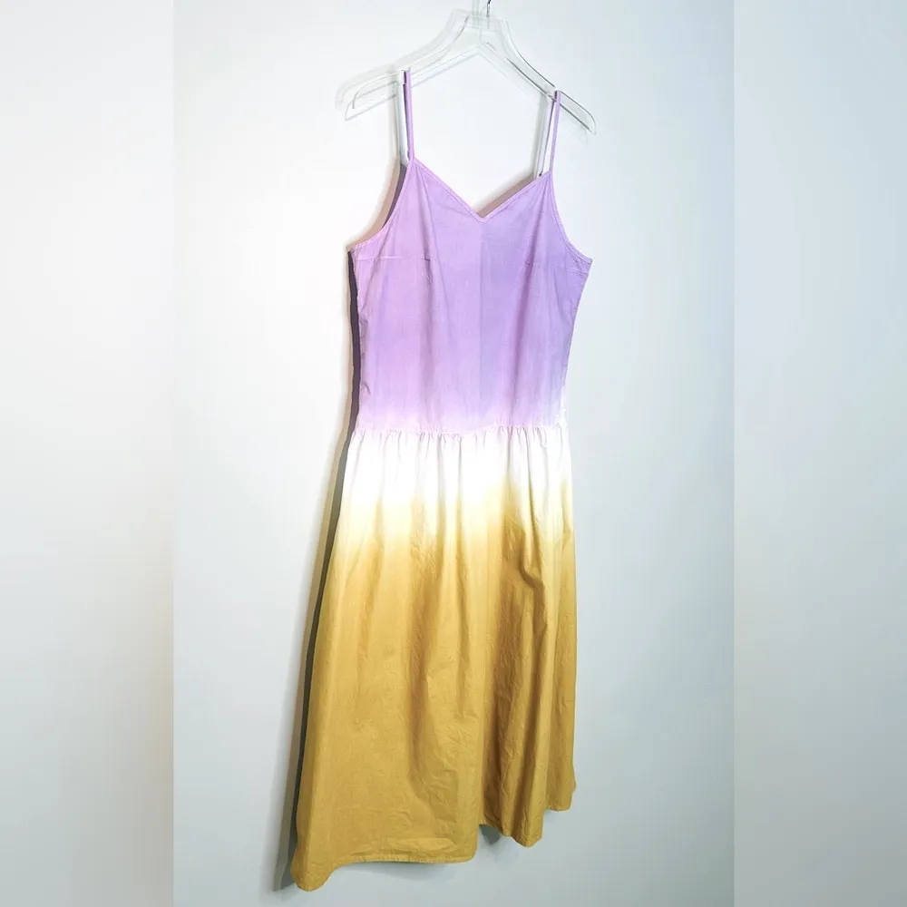 All Saints Caro Dip Dye Midi Slip Lilac Purple Camel Brown Dress Size 6 NWT - Image 5