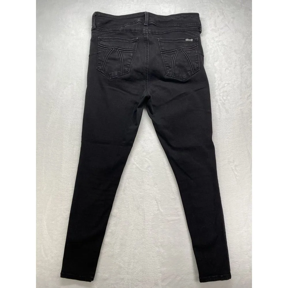 Seven7 Womens Size 12‎ Fawn Black Mid Rise Legging booty shaper Skinny Leg Jeans - Image 13