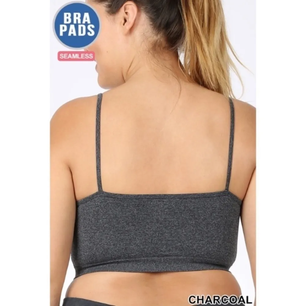 Plus Size Tan Strappy Triple Criss Cross Padded Bralette Seamless Wireless - Image 5