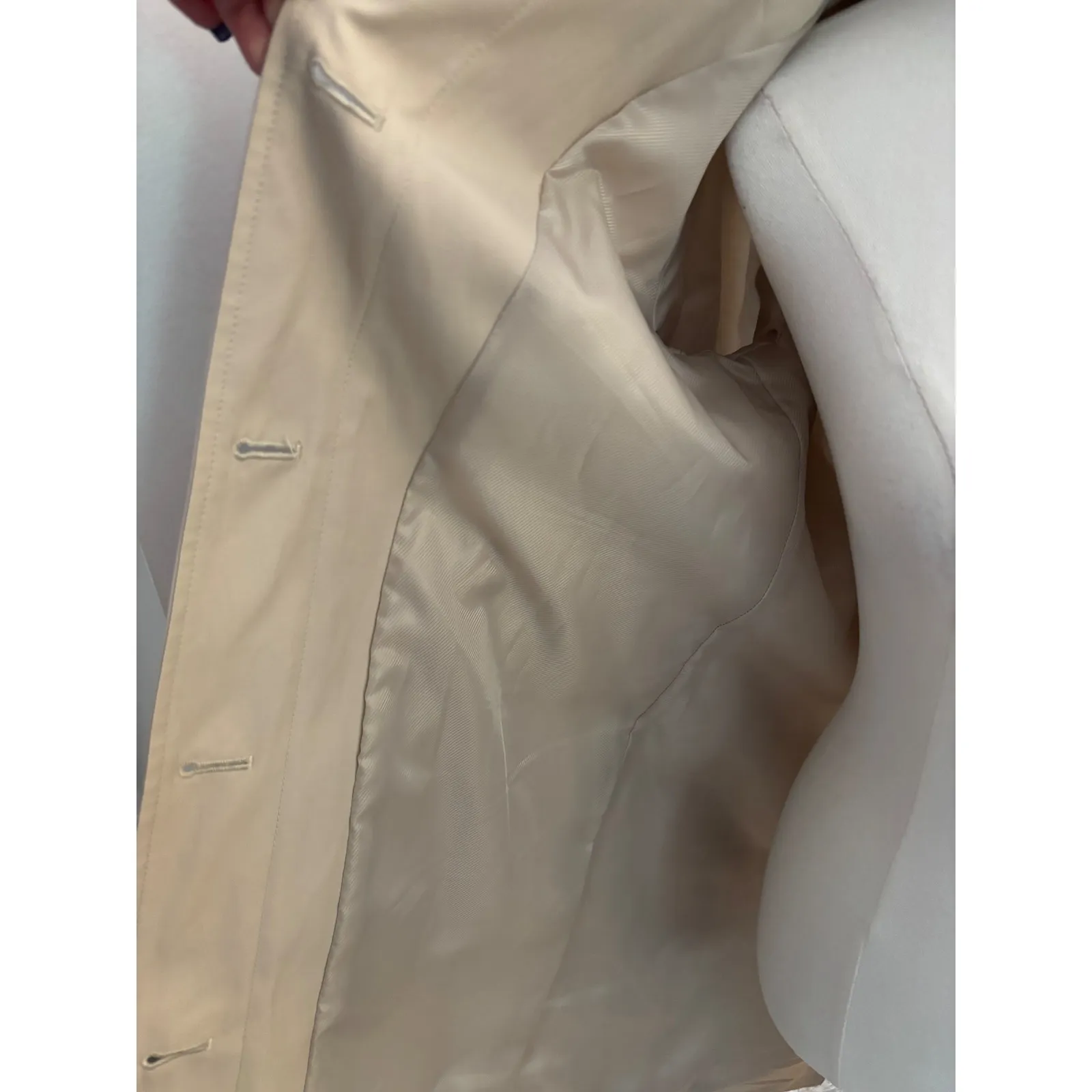 Calvin Klein Hooded Overcoat – Size XS – Excellent Condition – Classic Beige - Image 10