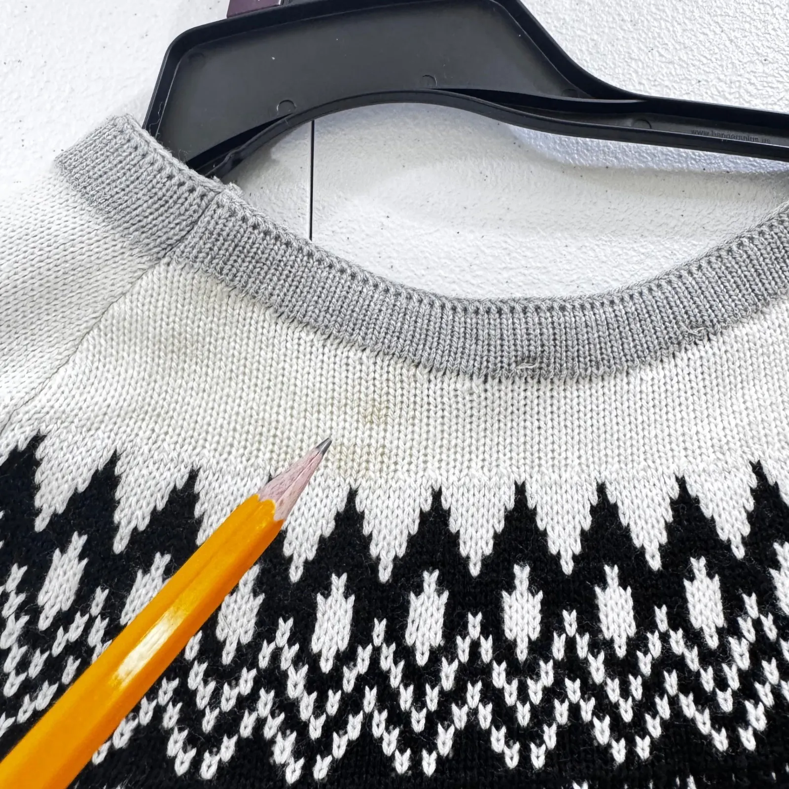 CCK STYLE Women's Gray Fair Isle Knit Sweater L/G Wool Blend Casual Size undefined - Image 6