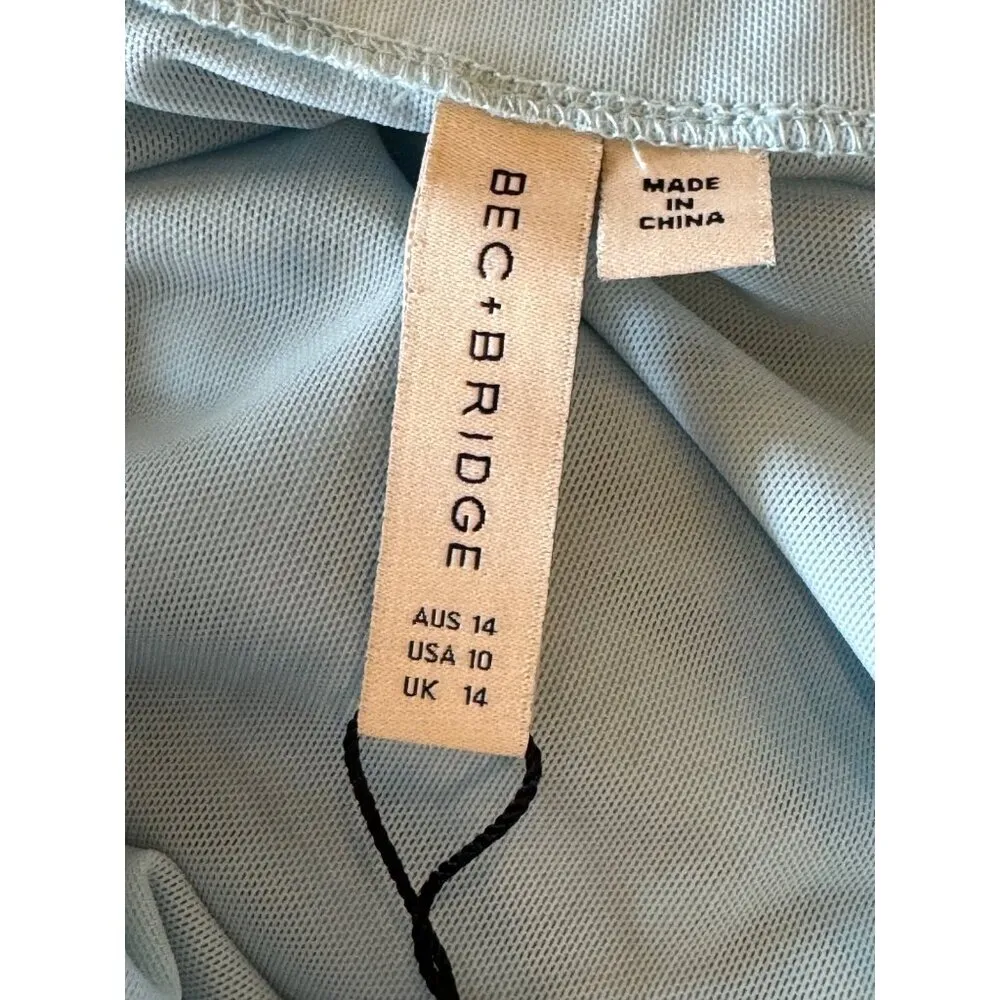 Bec+Bridge Dress Women 10 Dolphin Blue  Elzette Strapless‎ Asymmetric Midi NWT - Image 11