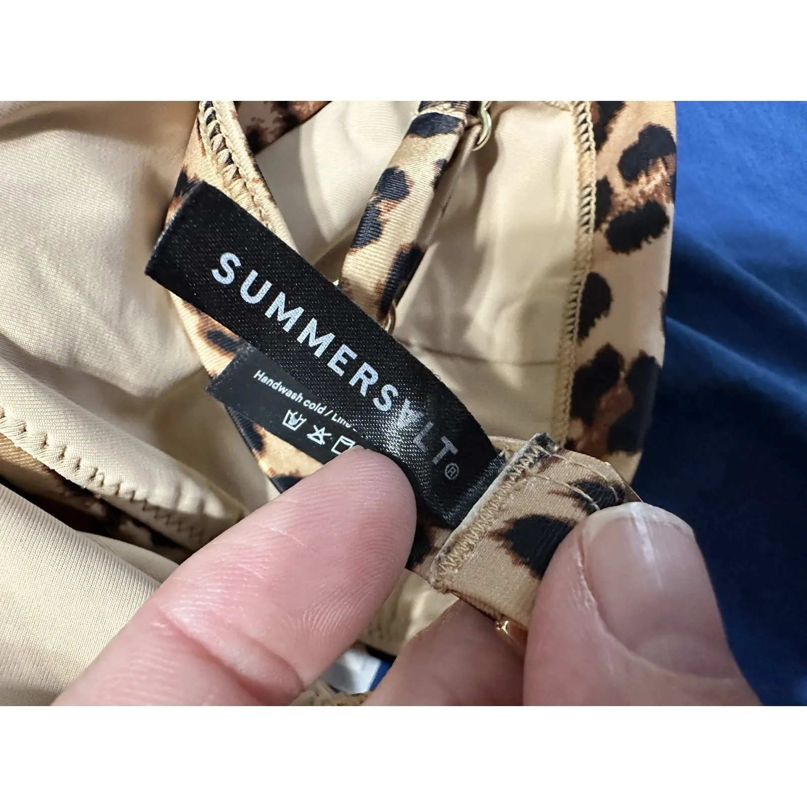 Summersalt Bikini Set Triangle Top Size 4 & Mid Rise Bottom Size 6 Leopard - Image 8