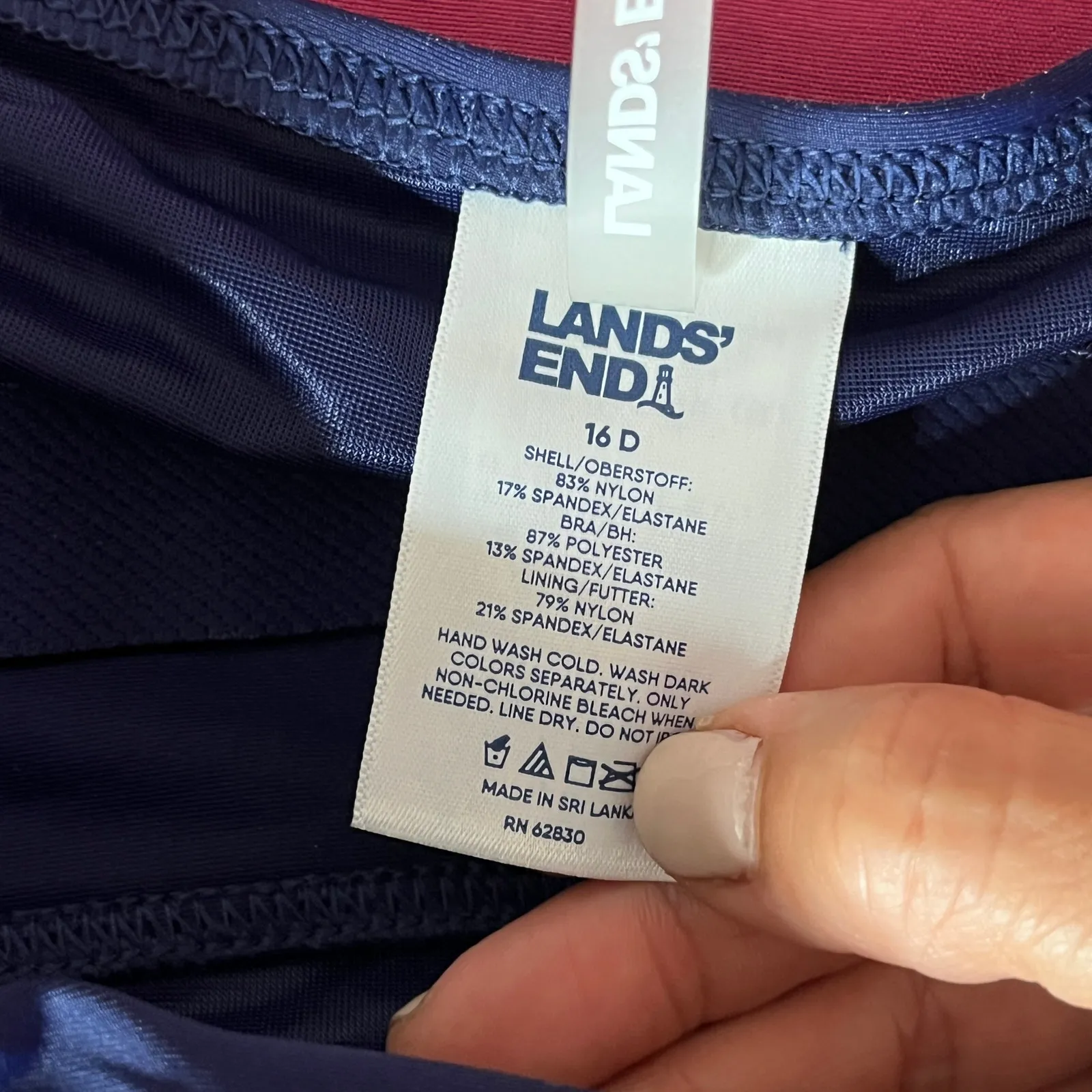 Lands' End Women's Navy Tummy Control UPF 50 Square Neck One - Image 5