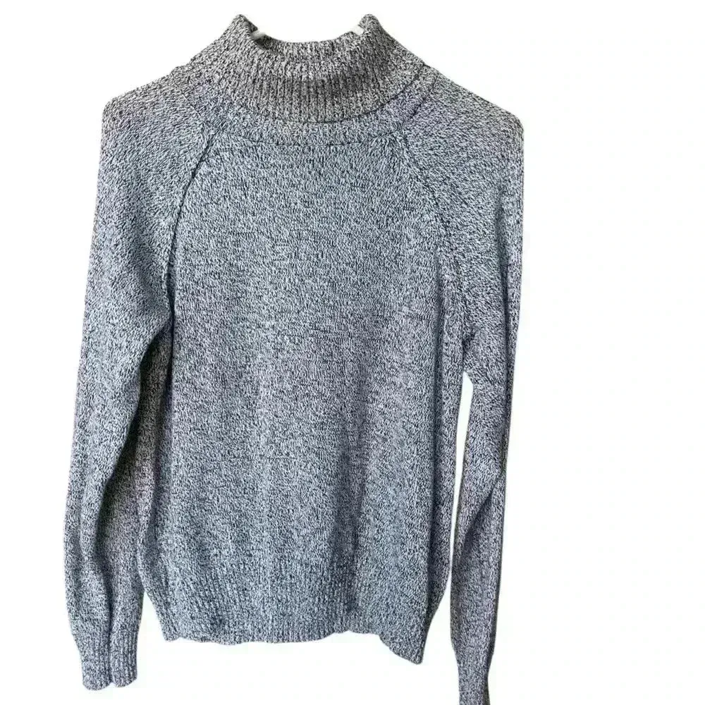 Karen scoot 100% cotton turtule neck sweater size M color gray - Image 3