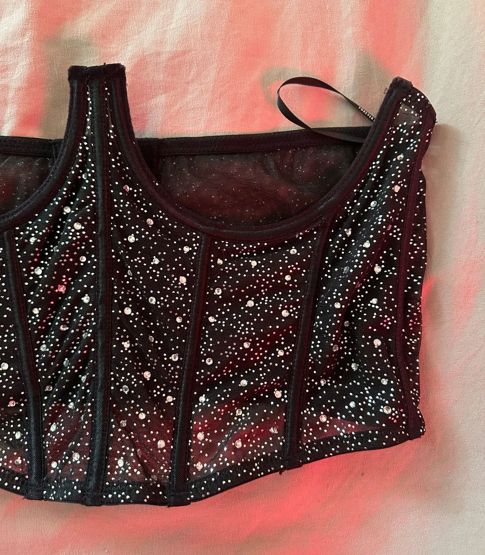 Rhinestone Underbust Corset Top - Image 2