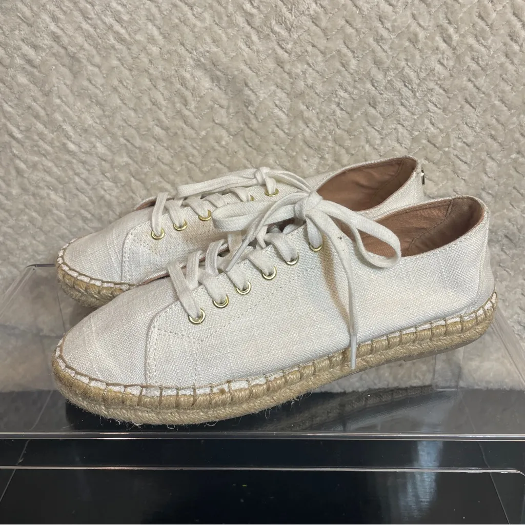 Liz Claiborne Leckie Espadrille Canvas Lace Up Sneaker Women Size‎ 8 - Image 3