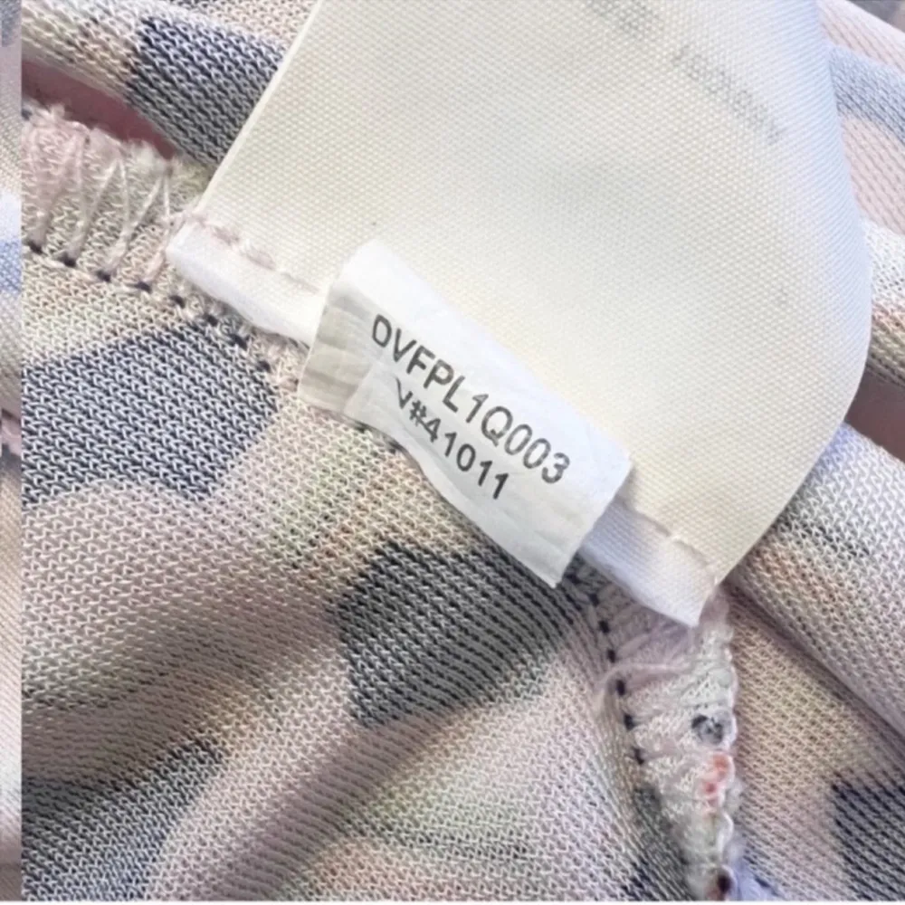 Diane Von Furstenberg DVF Brooklyn Matte Jersey Pants Pink/Navy Geometric Small - Image 9