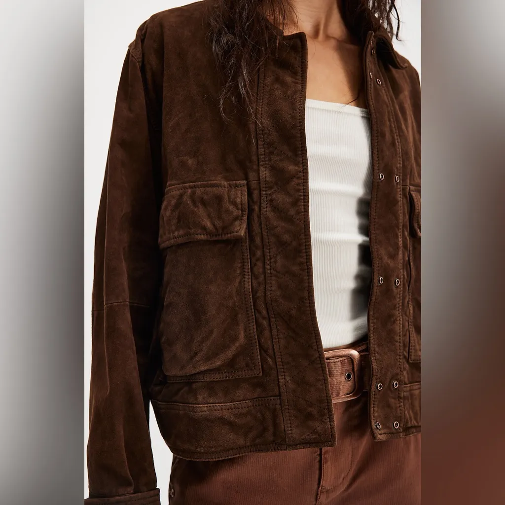 NWT Free People Free People x Yellowstone Suzy Suede Jacket in Brown - Image 4