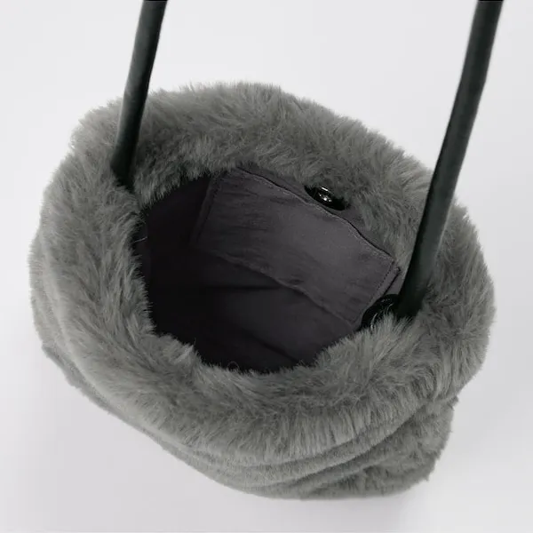 Uniqlo Furry Mini Shoulder Bag Gray (NWT) - Image 4